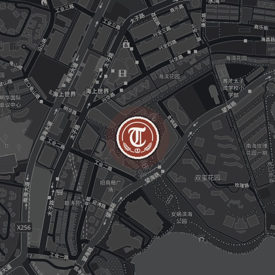 海上世界店 — illustrated map showing how to reach the shop